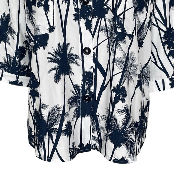 Chico’s Tropical Nights Utility Shirt Women’s Size 3 Regular Size 16 3/4 Sleeves - Picture 3 of 10